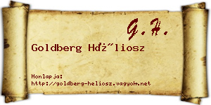 Goldberg Héliosz névjegykártya